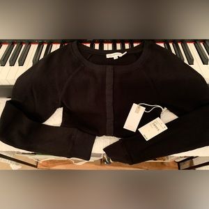 NWT Good American Black Thermal Fitted Henley